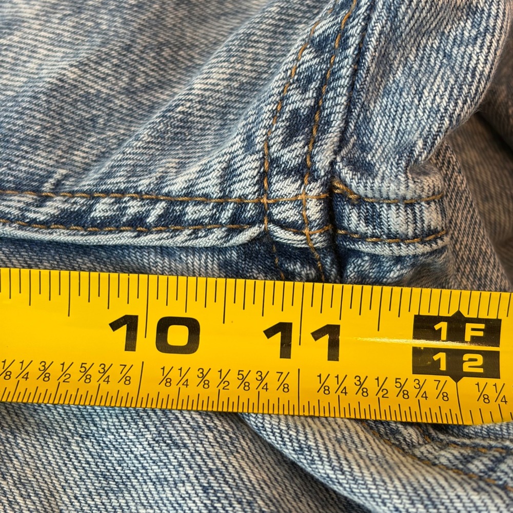 Aero 90s High Rise Baggy Jeans Light Wash Distressed 4 Reg 100% Cotton - Picture 9 of 10